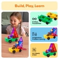 thumbnail image 3 of PicassoTiles PT21 2-Piece Magnetic Tile Car & Truck Base Set – Expansion Add-On Compatible with Building Bricks, STEM Construction Toy for Toddlers & Kids Ages 3+, 3 of 10
