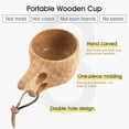 thumbnail image 2 of Taza de madera hecha a mano de estilo nórdico de 200ml, taza de café portátil para viaje, Camping, senderismo, taza de té de supervivencia, 2 of 9
