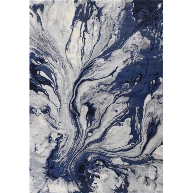 HomeRoots 353057 Tapis en Polypropylène Bleu 6 Pi 7 Po x 9 Pi 6 Po