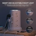 thumbnail image 2 of GHSDFBB 2PC Surge Protector Power Strip Tower with Night Light, 12 Wide Outlets with 5 USB Charging Ports, 10FT Extension Cord, Flat Plug, Desk Charging Station for Home Office White, 2 of 7