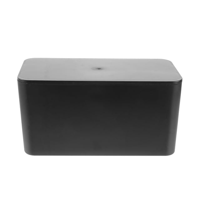 Power Strip Cable Management Box Organizer Plastic Cable Storage Case for Desk TV Computer USB Hub - Size S(Black)
