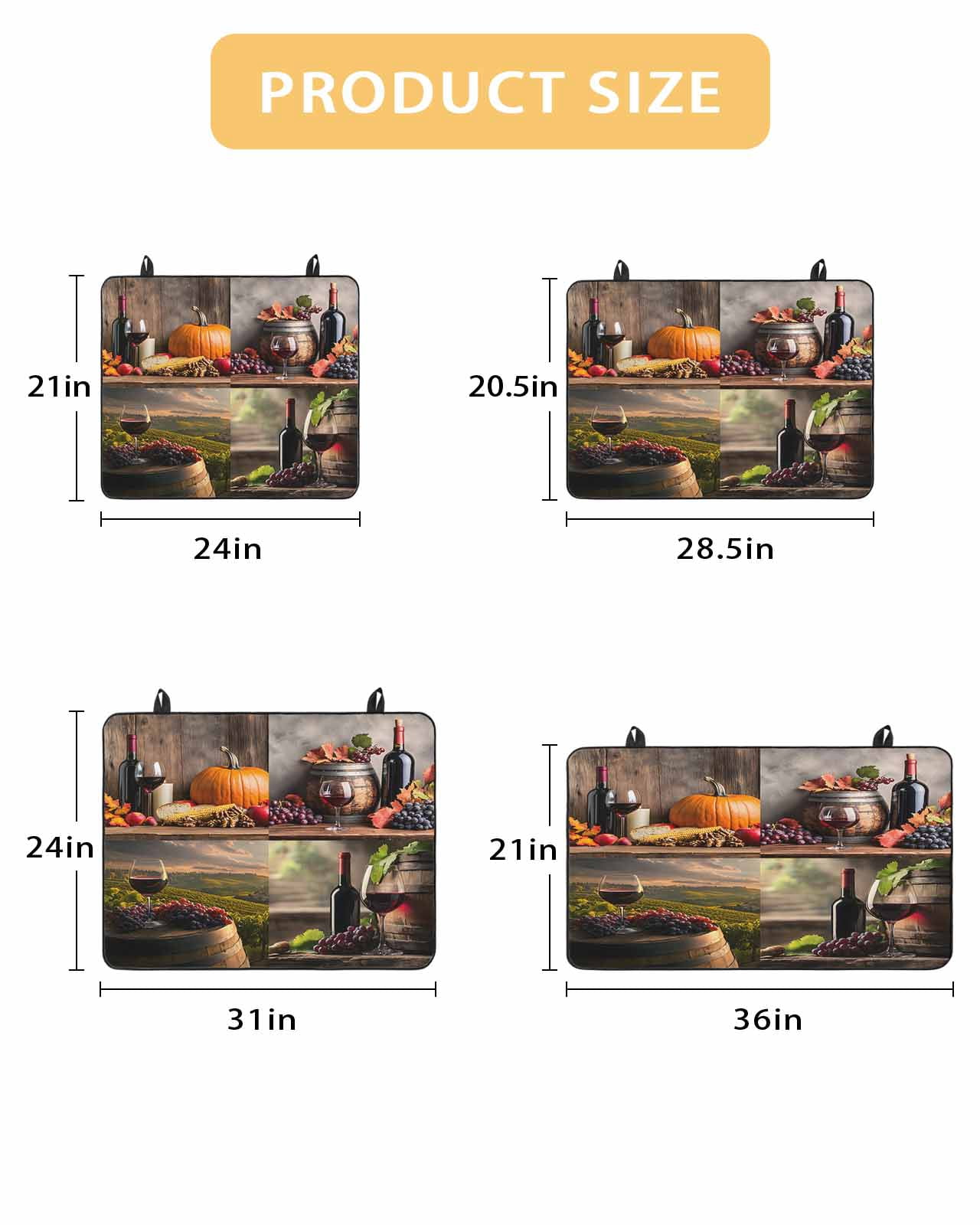nqOlkjepod Large Induction Cooktop Protector Mat 24"x21", Orange Pumpkin Stove Top Covers for Electric Stove, Farmhouse Grapes Glass Country Decorative Stove Burner Cover Mats, Glass Top Stove Cover