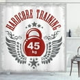thumbnail image 1 of Ambesonne Fitness Shower Curtain, Vintage Gym Emblem, 69"Wx75"L, Red White Grey, 1 of 3