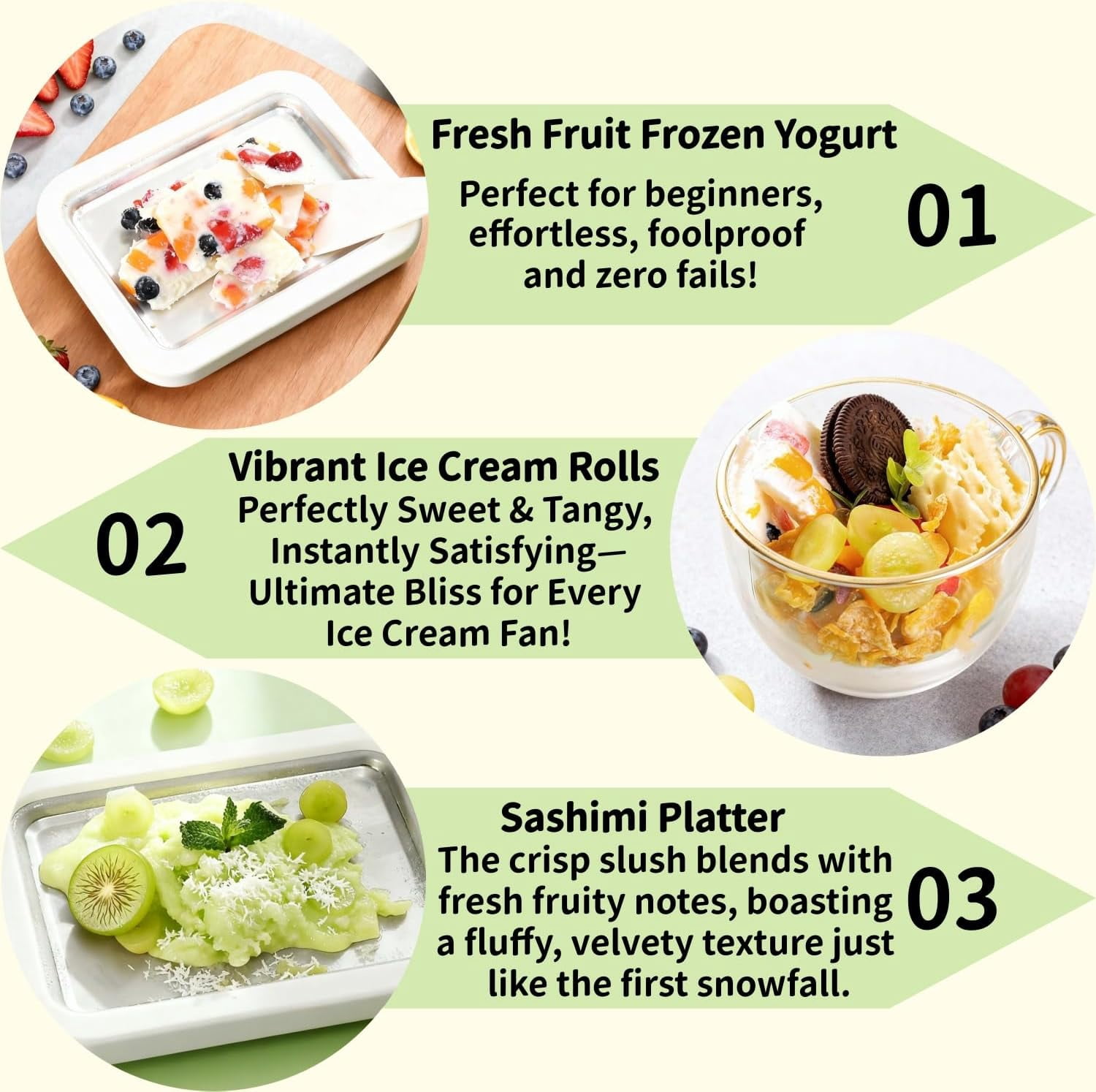 Rolled Ice Cream Maker Kit, 2026 New At-Home Stainless Steel Instant Freeze Plate with 2 Scrapers, DIY Rolled Ice Cream Tray, Perfect for Family Fun, Easy Homemade Desserts (White)