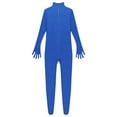 thumbnail image 6 of YONGHS Mens Spandex Open Face Zentai Suit Costume Back Zipper Unitard Full Cover Jumpsuit Bodysuit Royal Blue 170, 6 of 7