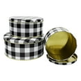 Set of 6 Round Holiday Decorative Nesting Tins Largest Measures 8