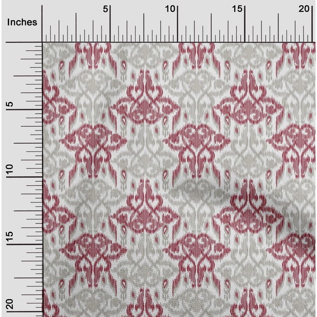 oneOone Polyester Lycra Fabric Swirl & Paisley Ikat Print Fabric BTY 56 Inch Wide