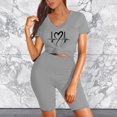 thumbnail image 3 of MKLEKYY Jeans pour Femmes Ensemble Deux Pièces pour Femmes Manches Courtes Col en V Ensemble Shorts Patalon Femmes, 3 of 5
