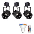 thumbnail image 1 of FSLiving H Type Gimbaled Track Light Heads, Octagonal Accent Light Remote Control, Color Changing RGB Tunable White GU10 Timer Bulb Mini Light H Track Mounted for Living Room Shopwindow, 1 of 7