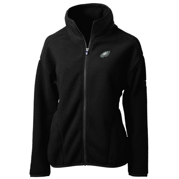 Women's Cutter & Buck Black Philadelphia Eagles Cascade Eco Sherpa Fleece Full-Zip Jacket