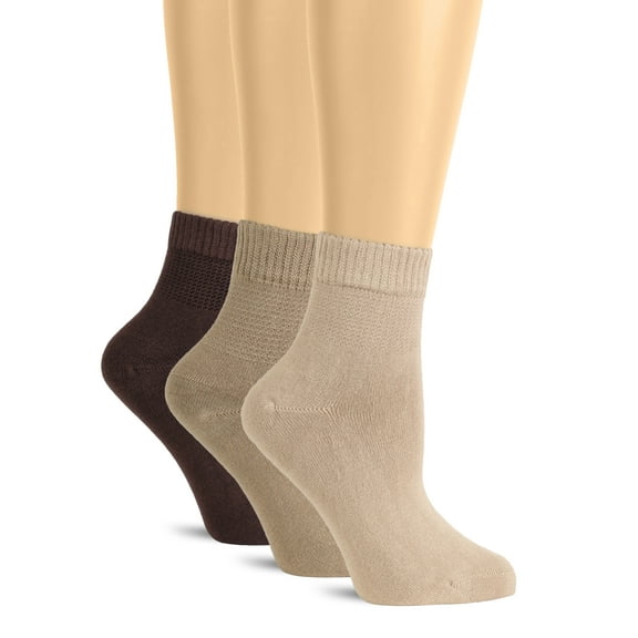 Womens Cute Ankle Bamboo Socks for All Seaons Home Office Everyday Use, Neutral socks for Granola Girls Clothes, Light Beige-Beige-Brown, 3 Pairs, Shoe Size:10-12