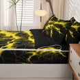 thumbnail image 5 of Homewish Yellow Glowing Lightning Zipper Queen Comforter Set with Fitted Sheet and 2 Pillowcases,Modern Geometric Zipper Bedding Set,Black Reversible,4pcs, 5 of 8