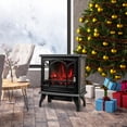 thumbnail image 2 of GOFLAME 23” Electric Fireplace Stove, Freestanding Fireplace Heater with 3-Level Dimmable Flame Effect and 6H Timer, Remote Control, Compact Stove Heater with Overheat Protection, 1400W, 2 of 18