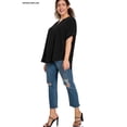 thumbnail image 3 of Zenana Women's & Plus Size Woven Airflow Split Neck Short Sleeve Top, 3 of 3
