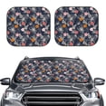 thumbnail image 2 of Balery 2 Piece Hawaiian Style Car Windshield Sun Shade|Foldable Front Windshield Shade for Car Front Window for Most Sedans SUV Truck-Medium, 2 of 7