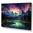 thumbnail image 2 of Designart "Northern Lights Celestial Euphony I" Landscapes Canvas Wall Art, 2 of 5