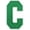 Green/White, variant on Letter C - 3" Embroidered Iron-on Letter Patches with Glue Back, Alphabet Applique Patches, 1 pc, TR-12249 (Green/White)