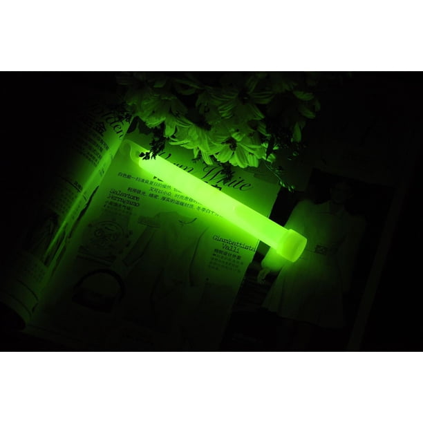 Barra fluorescente de 6 pulgadas, barra de emergencia de iluminación nocturna de 6 pulgadas con gancho, juguete luminoso para acampar al aire libre de 15 * 150 mm para obtener ayuda