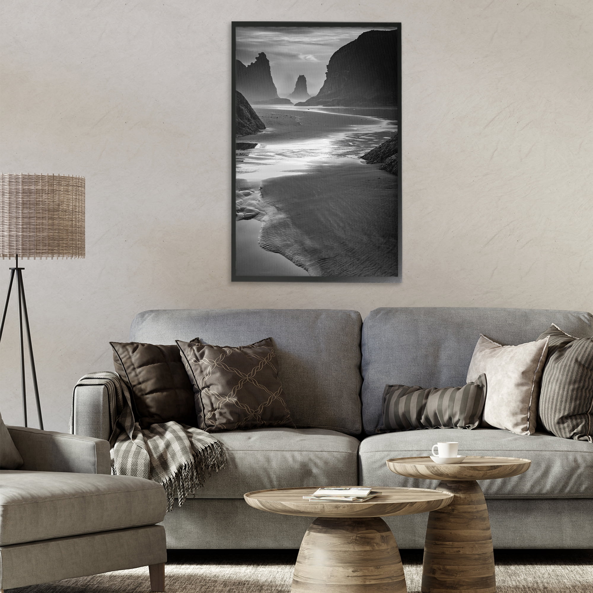 Stupell Industries Last Light On Bandon Beach Black Framed Giclee Art, design by Rick Berk