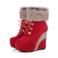 thumbnail image 6 of Herrnalise Super Highheeled Wedgeheel Sequined Plush Boots For Ladies Sales, 6 of 6