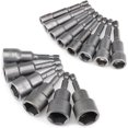 thumbnail image 1 of Magnetic Nut Setter Driver Drill Bit Set, 6-19mm Metric Nut Drivers, Bolt and Nut Remover Tool, 14 Pieces Nut Extractor Socket, , 65mm Length, 1 of 5