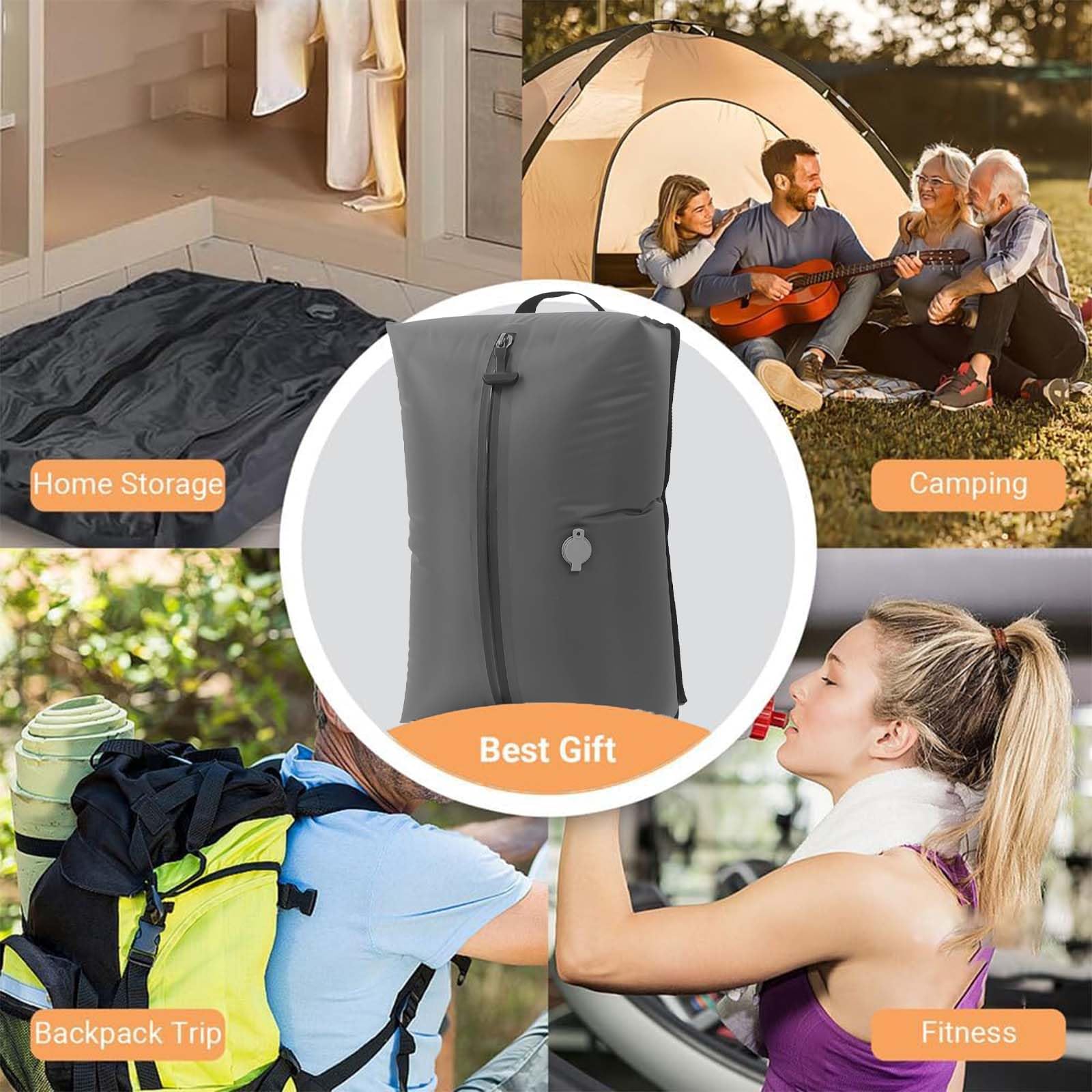 OverPack Bag, Vacuum Compression Travel Bag, Waterproof Zipper, Space Saver Packing Cube with One-Way Valve & Handle, Durable TPU Polyester Material, for Luggage & Backpack(1 bag 1 pump)