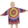 thumbnail image 3 of Colorful Tie Dye Luminous Mandala Pattern Blanket Hoodies for Kids 6-13YR Oversize Wearable Blanket Hoodies for Boys Girls Teens, 3 of 7