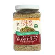 Pride of India - Extra Long Indian Brown Basmati Rice - 3 lbs Jar - Naturally Aromatic, Healthy & Nutritious Diet - Low Glycemic Index - Great for Salads, Pilaf & Desserts.