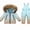 Light Blue, variant on Kids Windproof Ski Suit Set Hooded Jacket and Bib Pants Waterproof Outfit Pink 3T