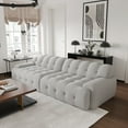 thumbnail image 3 of Magic Home 102.4 inch Oversized Loveseat Sofa,3D Mesh Fabric Comfy Sectional Cloud Sofa Couches,Curved Couch for Living Room, Office, Apartment,No Assembly Required (Light Gray), 3 of 12