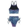 thumbnail image 2 of TiaoBug Kids Girls Floral Printed Bikini Set 2 Piece Halter Crop Top with Traingle Briefs Bottom Swimsuit, 2 of 5