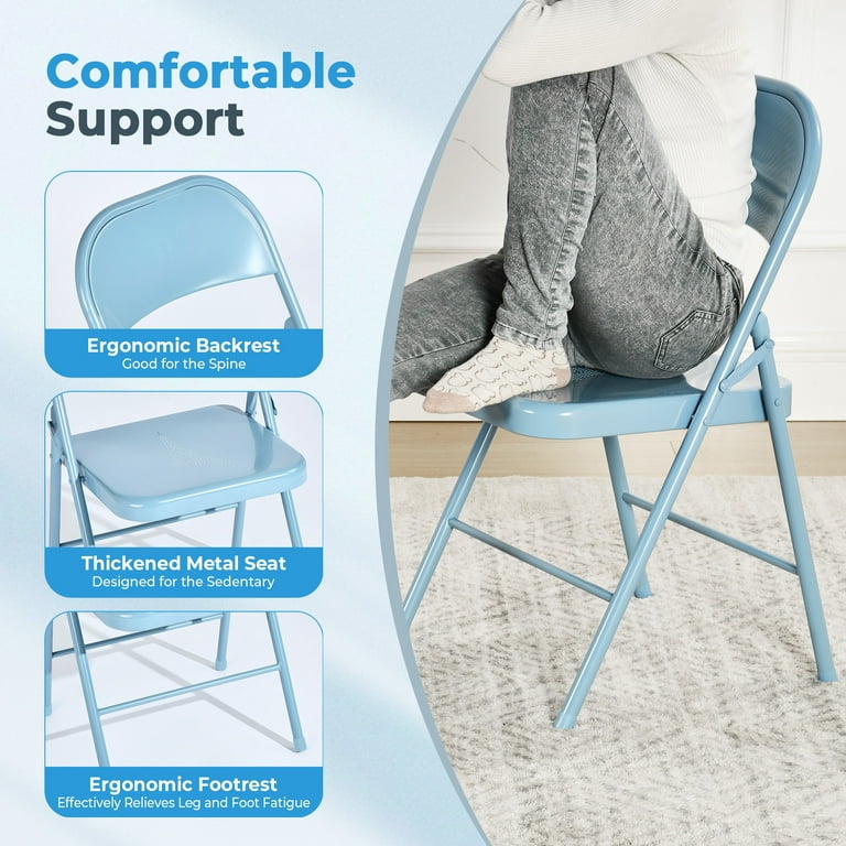 Folding Chair Turquoise Butterfly Metal Chair Homy Casa Metal