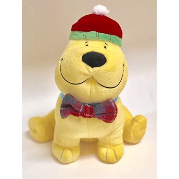 Scholastic Clifford The Big Red Dog yellow T-bone Puppy in Christmas Holiday Santa Hat and Bow Tie 11? Plush Soft Doll Toy New