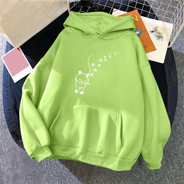 Simua Women's Hearted Print Sweatshirt Drawstring Hoodies Fall Y2k Pullover Long Sleeve Clothes