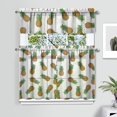 thumbnail image 2 of Kitchen Curtains 36 Inch Short - 3 Panel Set Pineapple Print, Rod Pocket Window Curtains 100% Polyester, Tropical Fruit Valance for Farmhouse, Cafe, Living Room, Bedroom, Easy Wash, 2 of 6
