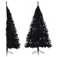 thumbnail image 1 of vidaXL Artificial Half Christmas Tree with Stand Black 210 cm PVC, 1 of 5