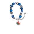 thumbnail image 2 of Delight Jewelry Silvertone Large Orange Fall Leaf Blue Paw Print Bead Bracelet, 7"+2", 2 of 4