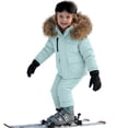thumbnail image 6 of Toddler Kids Winter 2-Piece Snowsuit Set - Solid Color Thick Down Jacket with Large Collar, Waterproof & Windproof Outdoor Snow Gear, Casual Daily Wear, Warm Ski Outfit | CSEONE, 6 of 8