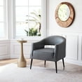 thumbnail image 2 of Berkeley Accent Chair Vintage Gray Accent Chair, Modern Style, Plush and durable faux leather fabric, Plywood, Indoor Living, 2 of 11
