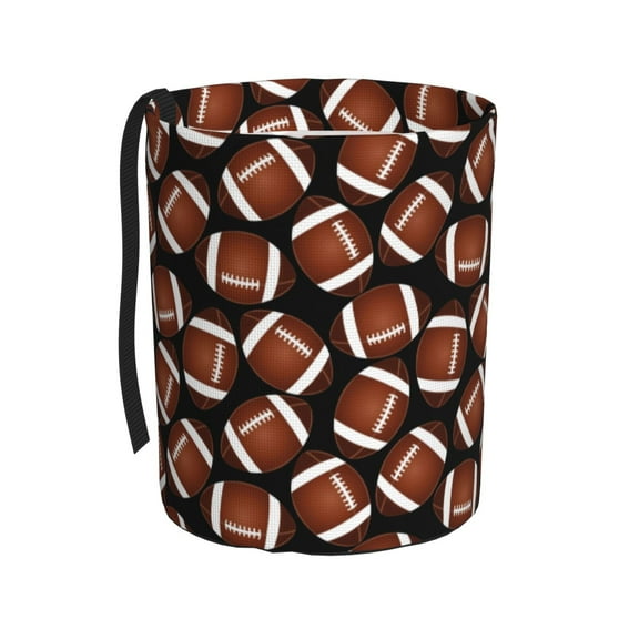 Honeii Brown Football On Black Print Waterproof Car Trash Can,Waterproof Portable Collapsible Trash Can,Garbage Container fits Most Cars,SUVs,and Trucks