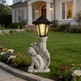 thumbnail image 4 of Estatua de resina con luz solar para jardín, figura decorativa de resina para exteriores con iluminación LED para patio, jardín o camino – Resistente a la intemperie, ideal para homenajes y hogares., 4 of 6