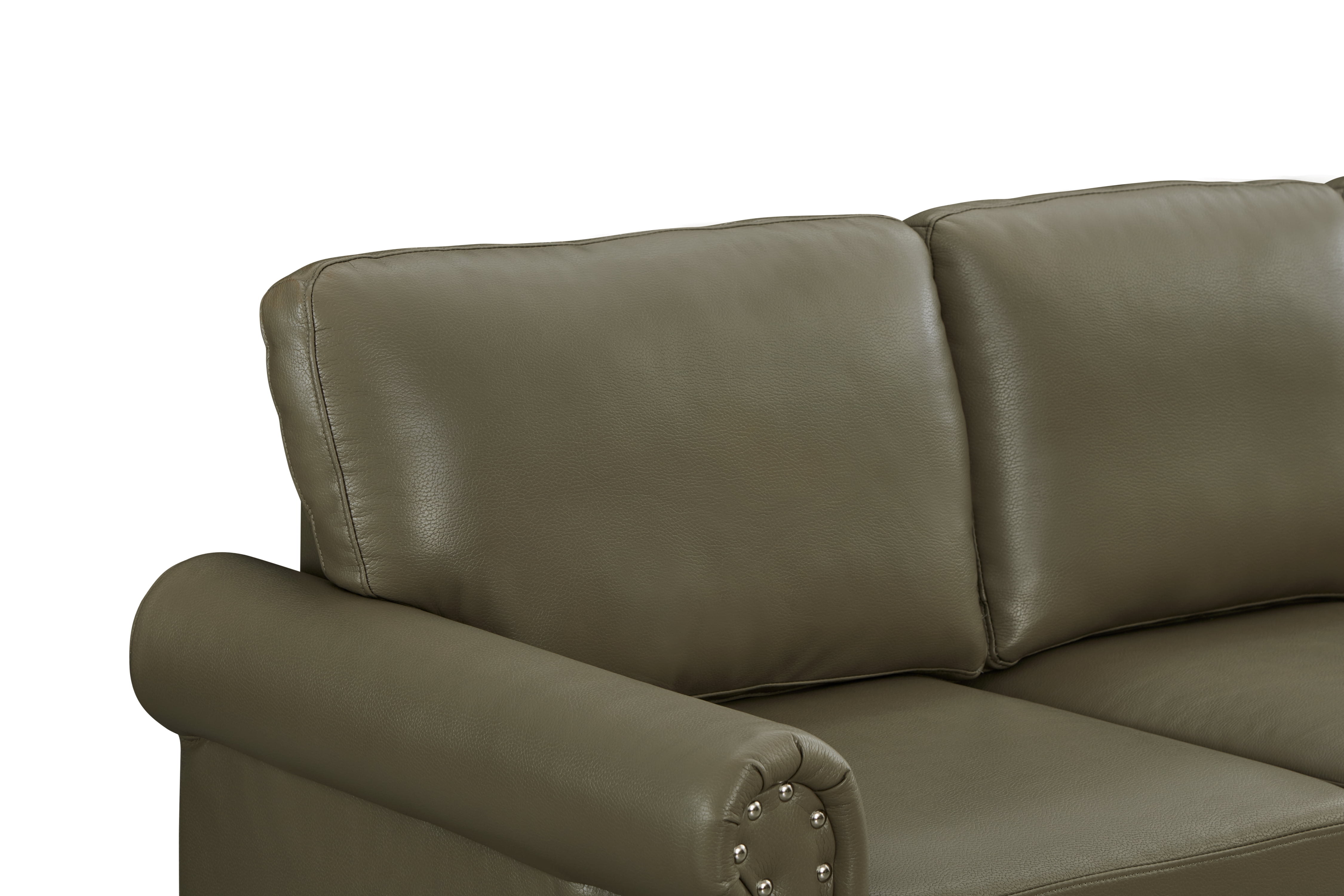 Classic Faux Leather Loveseat Small Sofa Couch with Nailhead Trim and Removable Cushions for Living Room Office Apartment