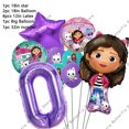 thumbnail image 3 of Casa de muñecas Gabby, globos con números de gatos, decoración para fiesta de cumpleaños para niños, globos de aluminio de látex, juego de globos para muñeca de Gabby para niña, 3 of 5