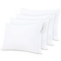 Ntbay 4 Pack Microfiber Standard Waterproof Pillow Protectors with Hidden Zipper, Super Soft Quiet Pillow Protectors, 20x26 inches, White