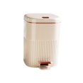 thumbnail image 2 of Contenedor de basura con pedal, bote de basura rectangular, bote de basura para baño Dorado Blanco 15L, 2 of 9