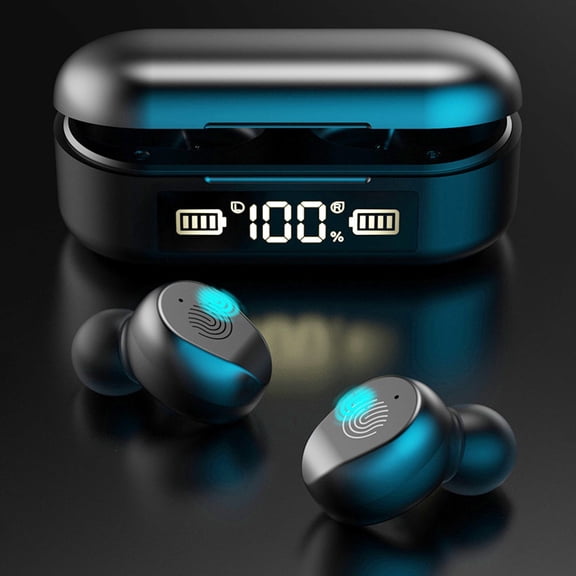 Earphone wireless, Hwkond Bluetooth Headphones Wireless Earbuds Breathing Lamp Noise Reduction Bass Waterproofs Sports Earphones Microphone Stereo Headset, Black, Up To 60% Off