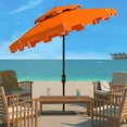 thumbnail image 2 of SAFAVIEH Zimmerman 9' Market Double Top Patio Umbrella, Orange/White, 2 of 6