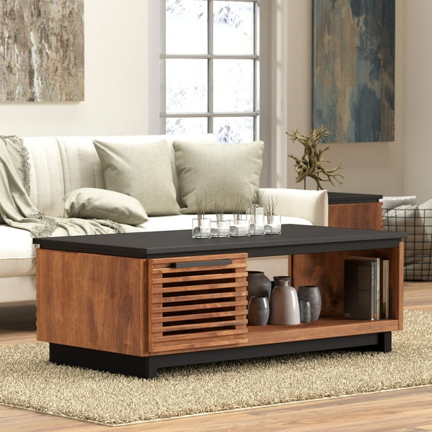 Bridgevine Home Mid Century Modern Storage Coffee Table, Fully