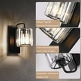 thumbnail image 4 of Auffel Crystal Wall Sconces Black Wall Light Fixtures Single Wall Mount Lamps for Living Room Bathroom Hallway Bedroom Stairway Indoor 10 Inch 1-Light, 4 of 18