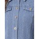 thumbnail image 5 of Chaqueta de mezclilla casual de mujer INSPIRE CHIC, con botones, mangas largas, textura lavada, talla XL, azul claro, 5 of 6